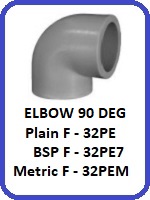 ELBOW POLYPROPYLENE BEIGE STANDARD FITTINGS FOR PIPE