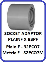 SCOKET ADAPTOR POLYPROPYLENE BEIGE STANDARD FITTINGS FOR PIPE