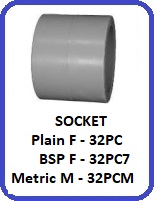 SOCKET POLYPROPYLENE BEIGE STANDARD FITTINGS FOR PIPE