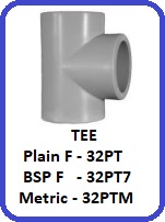 TEE POLYPROPYLENE BEIGE STANDARD FITTINGS FOR PIPE