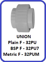 UNION POLYPROPYLENE BEIGE STANDARD FITTINGS FOR PIPE