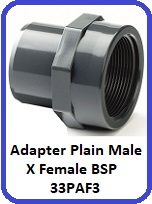 Adapter Plain Male x Female BSP Threaded 33PAF3