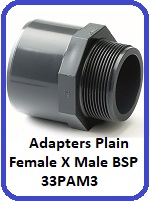 Adapters Female Plain x Male BSP Threaded 33PAM3