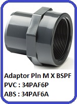 THREADED PVC ADAPTOR 34PAF6P 34PAF6A