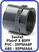 SOCKET PLAINF X BSPF PVC 35PMA6P ABS 35PMA6A
