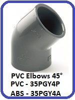 45 DEG ELBOW PVC 35PGY4P & ABS 35PGY4A