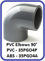 90 DEG ELBOW PVC 35PGO4P & ABS 35PGO4A