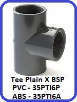 Tee Plain x BSPF PVC 35PTI6P & ABS 35PTI6A