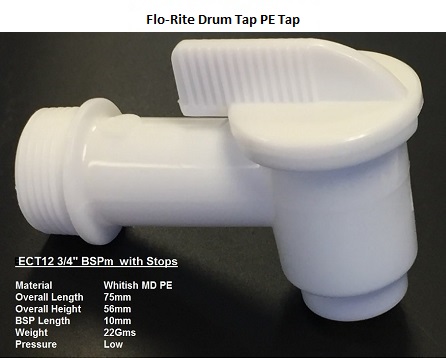 BSP FLO-RITE DRUM TAP PE TAPS HAVE OPEN AND CLOSE STOPS