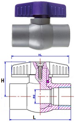 Compact  PVC Ball Valve BSPf 