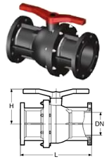 6" PP Flg PP Ball Valve