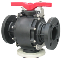 3 Way PP Ball Valve FLG