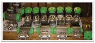 Stainless Steel 3 Pc Ball Valve Pnuematic Actuator 