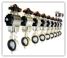Stainless Steel Wafer Type Butterfly Valve with Pneumatic Actuator & Limit Switch
